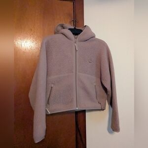 Aritzia Tna Bigfoot Polar Peak Zip Hoodie Warm Taupe